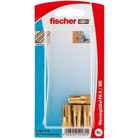 Fischer 4x taco de latón PA 4 M8/25 - 52485