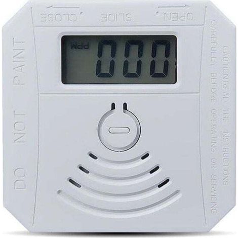 Détecteur de gaz Détecteur de fumée de monoxyde de carbone combiné Détecteur de fumée CO à piles avec écran d'affichage LED Flash Alarme sonore Motif d'avertissement sonore - blanche (1/5)