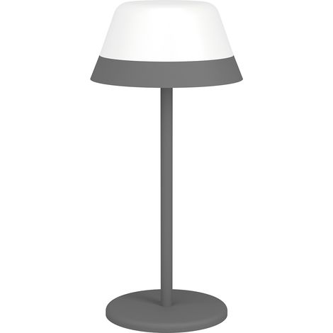 Lampade Da Tavolo Esterno Moderna Meggiano Policarbonato Grigio E Bianco Led