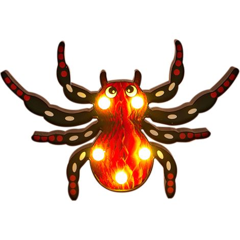 Veilleuse LED en forme d'araignée, lampe de bureau, fonctionne avec 2 piles AA (non fournies), blanc chaud, idéale pour Halloween, les fêtes, la décoration intérieure, les restaurants ou comme cadeau. (1/4)