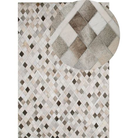 Rug HIRKA Grey 140 x 200 cm Leather