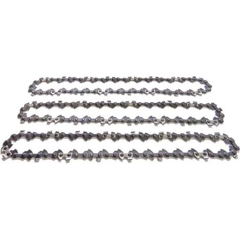 Lot de 3 chaînes de tronçonneuse 45 cm 3/8' – 62 maillons entraîneurs – Épaisseur 1.3 mm – Pour bois dur et teck (1/5)