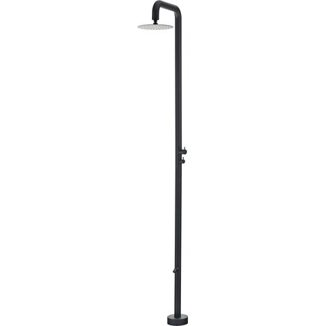 Mice - Columna de Ducha Exterior, Ideal para Jardines, Piscinas, SPA Fabricada en Acero Inoxidable S316, Monofluido, Agua Fria Color Negro Mate
