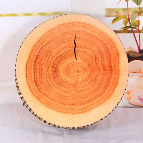 Coussin rond en bois doux pour bureau, coussin moelleux pour chaise, coussin de soutien lombaire, coussin en forme de souche d'arbre (1/5)