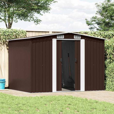 Maison Exclusive - Capanno Attrezzi da Giardino Marrone 257x205x178 cm in Acciaio