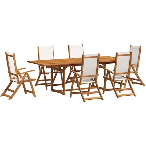 Maison Exclusive - 7-tlg. Garten-Essgruppe Massivholz Akazie und