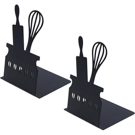 2pièces Bookends Ustensiles De Cuisine Support De Original pour Bureau Et Décoration De Maison (1/4)