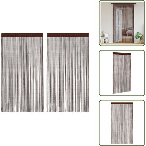 Fadenvorhänge 2 Stk. 100 x 250 cm Braun - Fensterdeko - Vorhänge Braun - Fadenvorhänge - Wohnaccessoires - Gardinen Günstig (1/5)