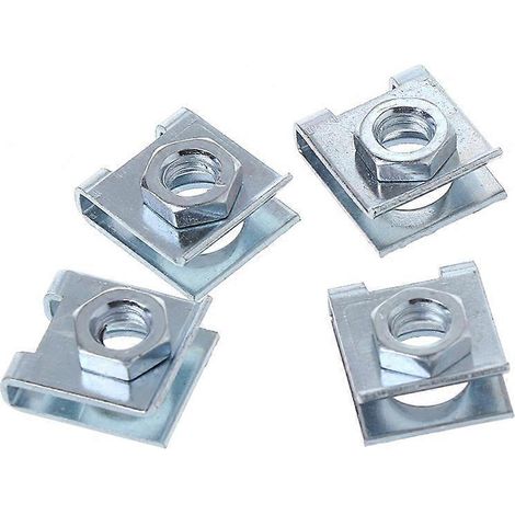 4 clips de fixation pour plaque d'immatriculation de voiture, à vis et rivets métalliques (1/5)