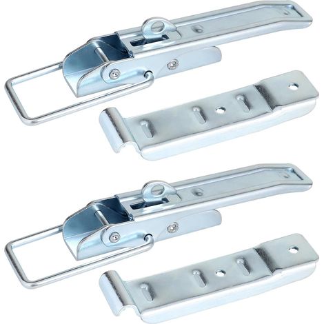 2 X Fermeture excentrique avec support 210mm, fermeture à genouillère fermeture de bord de remorque Galvanisé, fermeture de bord fermeture de remorque, fermeture à levier accessoires pour (1/5)