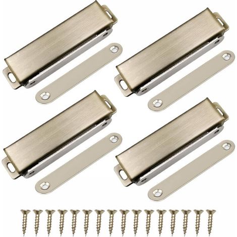 Magnetic door locks for cabinets, set of 4 magnetic door locks, 40 kg stainless steel door closer (1/5)