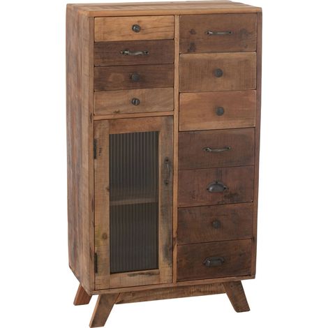 Étagère en bois et verre au charme authentique - Naturel (1/5)