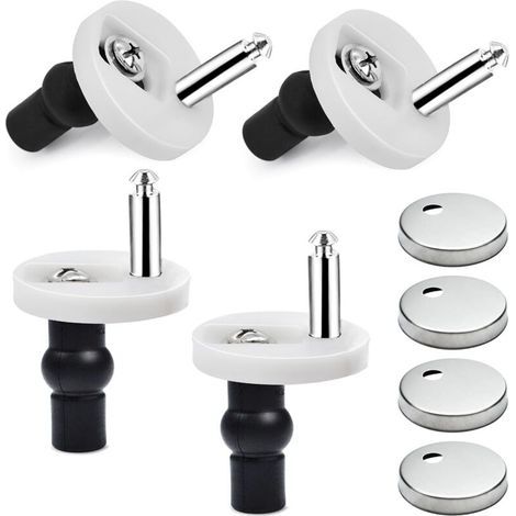 Kit di fissaggio per cerniere del sedile del WC in 4 pezzi, ricambio per sedile del WC, cerniere per sedile del WC, fissaggi per sedile del WC, acciaio inossidabile (1/5)