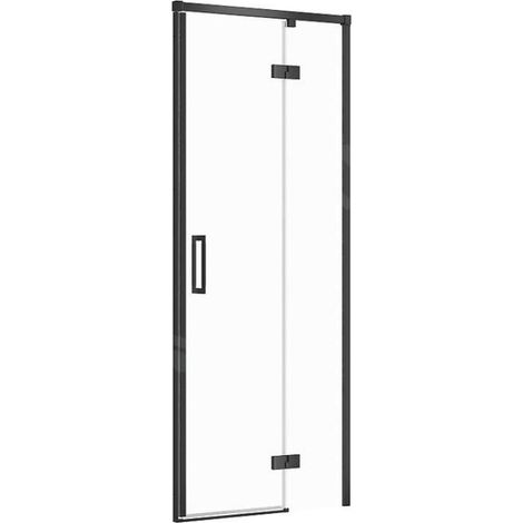 Cersanit Larga - Porte de douche 80x195 cm, droite, noir/verre clair S932-123 (1/2)