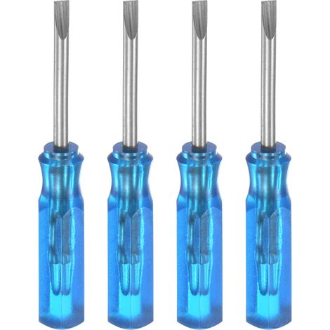 4Pcs Sl2,0 Mini Tournevis Fendu 2mm Tête Plate Magnétique 45mm Longueur pour Petites Réparations d'Appareils, Bleu (1/5)