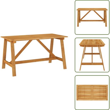 Garten-Esstisch 140x70x73,5 cm Akazie Massivholz - Gartentisch - Esstisch - Akazienholz - Outdoortisch - Terrassenmöbel (1/5)