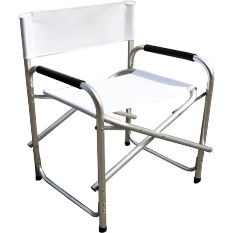 sedia da giardino essenza "regista" in alluminio e pvc bianca 47x57x79 cm