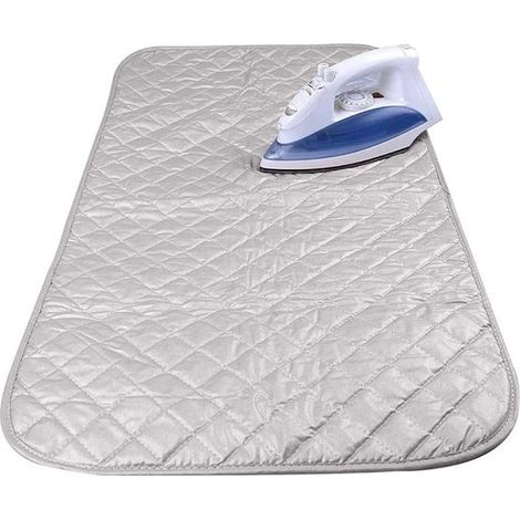 Tappetino da stiro 48 x 85 cm, coperta da stiro, asse da stiro da tavolo, resistente al calore, tappetino da stiro magnetico, mini asse da stiro, copriasse da stiro portatile, cuscino da stiro, grigio (1/5)