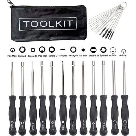 Hippotech Lot de 12 outils de réglage de carburateur avec tournevis acircle pour carburateur commun à 2 cycles - Outil de réglage du carburateur de petit moteur