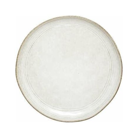 Assiette à fleurs gris clair 22 cm en grès, résistante