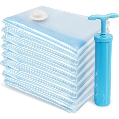 [(8060 épaissi) X8 + une pompe manuelle] 9 sacs de compression sous vide transparents, épais et agrandis, pour matelassage et rangement de bagages-AquaForge