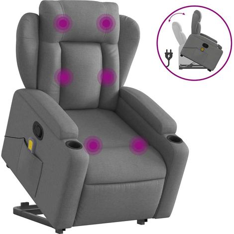Maison Exclusive - Silla de masaje reclinable de pie de tela gris