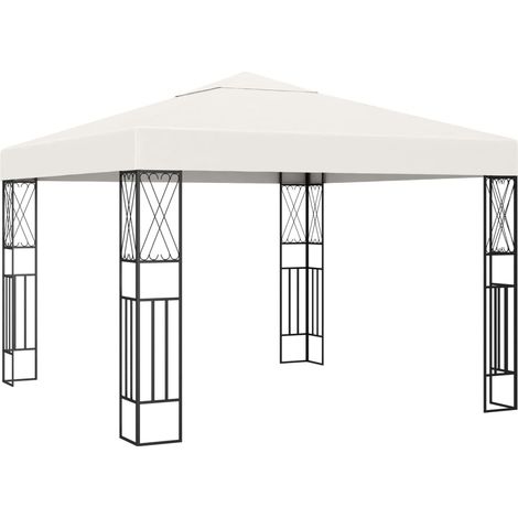 Gazebo 3x3 m Crema in Tessuto vidaXL