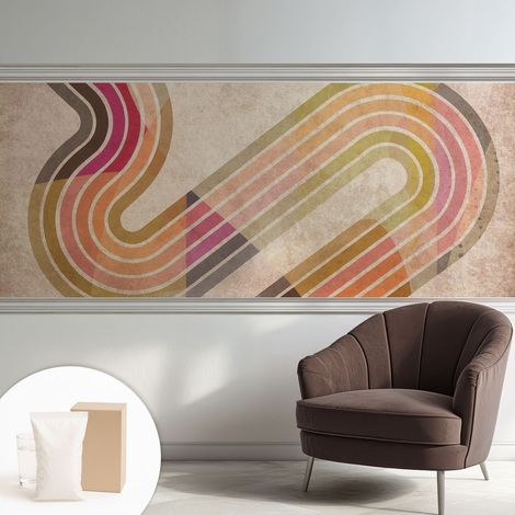 Carta Da Parati - Murale Alla Moda Decorazione - Camera Da Letto - Con Colla Gratuita Linee geometriche 250x104 cm (1/5)