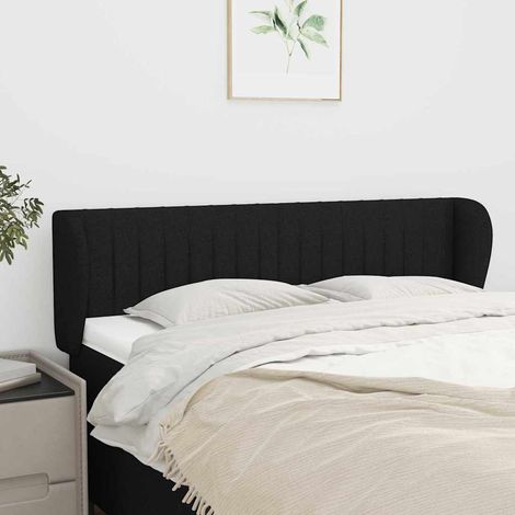 vidaXL Cabecero de tela negro 147x23x78/88 cm (1/5)