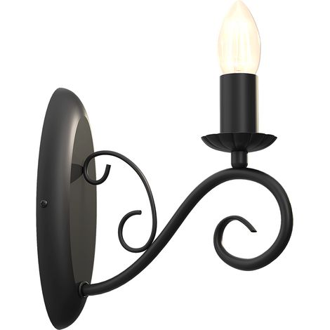 Applique Mauro candeliere nero opaco 1xE14 15W Luminex