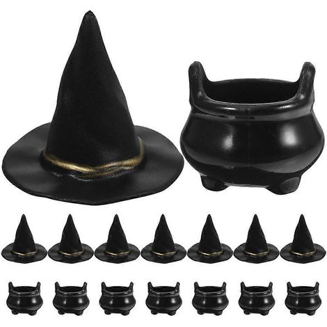 10 ensembles de mini-chaudrons et chapeaux de sorcière pour Halloween, décorations pour micro-paysages