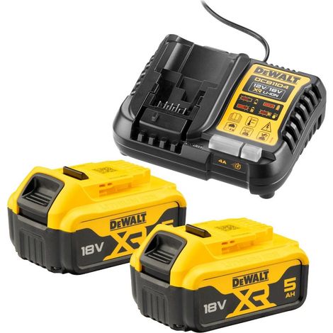 Pack 2 batteries XR 18V 5Ah Li-Ion + chargeur