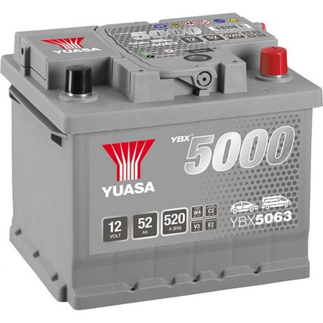 Batterie Yuasa Silver YBX5063 12v 52ah 520A Hautes performances LB1D