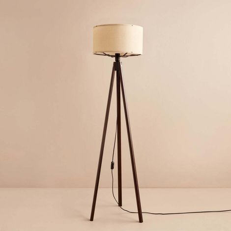 Lámpara de pie, lámpara de pie, iluminación de salón. Lamp Cream Marrón (1/2)