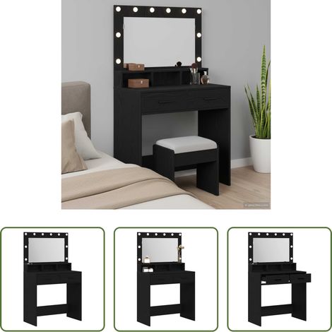 Schminktisch mit Regal - Schminktisch mit Regal Schwarz Eichen-Optik 79 x 41 x 135 cm (1/5)