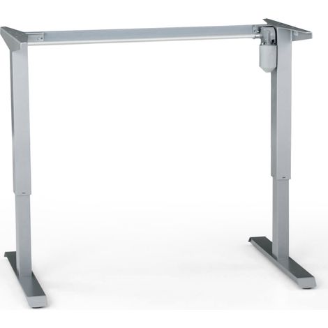 STIER Elektrisch höhenverstellbares Tischgestell für 160x80 cm Tischplatte, Schreibtischgestell stufenlos verstellbar, Tischbeine silber, Gestell für Stehschreibtisch