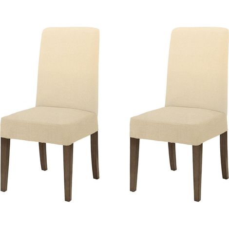 Coppia di coprisedia con schienale in tessuto elasticizzato antimacchia in 10 colori Vestisedia Panna - 2 Pezzi