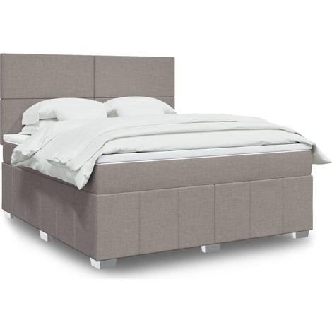 Boxspringbett mit Matratze Taupe 180x200 cm Stoff vidaXL (1/5)