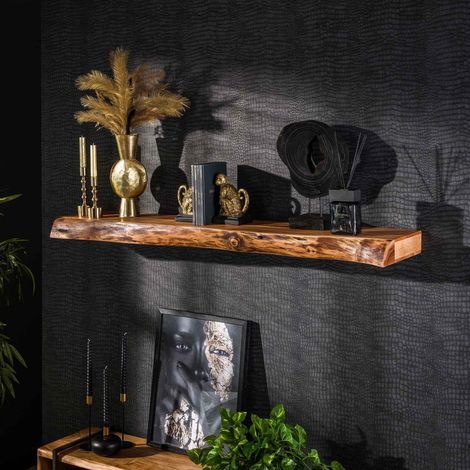 Etagère murale 150x25x8 cm en acacia massif naturel
