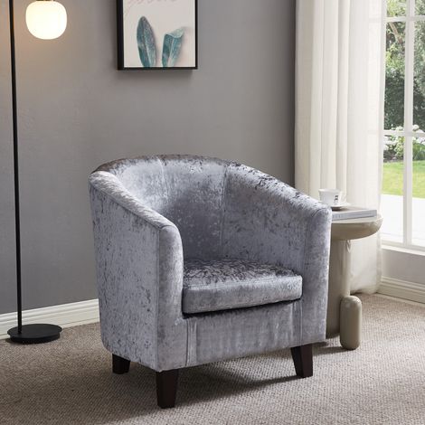 Tub chair Crush Velvet Grey
