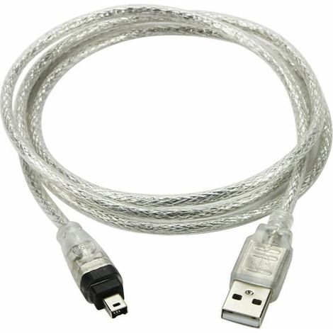 Câble adaptateur USB mâle vers Firewire IEEE 1394 mâle 4 broches iLink pour caméscope Sony DCR-TRV75E (1/5)