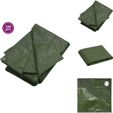 Bâche 180 g/m² 6x10 m Vert PEHD - Couverture De Jardin - Bâche Imperméable - Bâche Plastique - Bâche Verte - Bâche Multifonction (1/5)