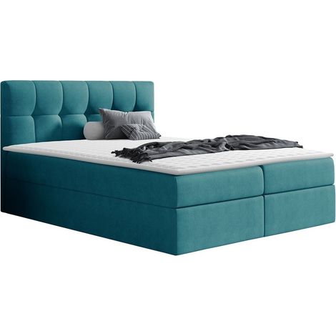 Lit boxspring Aedes, Rico 11, Double, Continental, 140x200, Tissu, Disponible, 146x208x103cm (1/5)