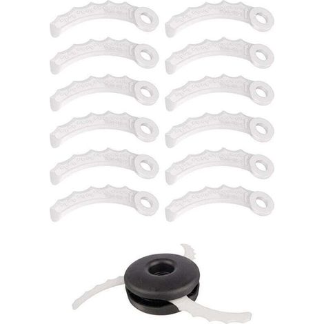 Lot de 12 Lames Plastique Débroussailleuse Universelle, Compatibles Têtes de Coupe Standard, Remplacement Durable et Efficace (1/4)