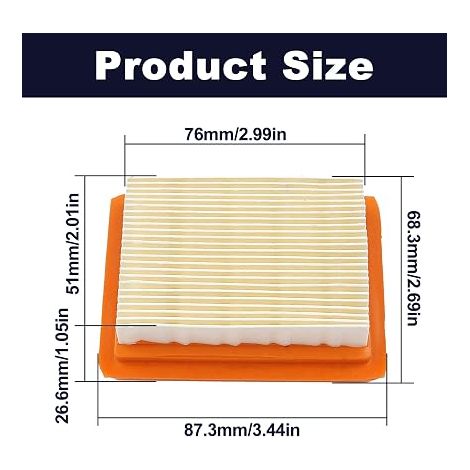 Air Filter Kit 41341410300 Fs120 Fs200 Fs250 Fs300 Fs310 Fs350 BT120C BT121 BT130 Fs400 Fs450 Fs480 Ht250 km1 30 Km130R Sp200 Sp400 Sp450 Sp451 Sp481 Sp930 Lawn Mower (1/4)