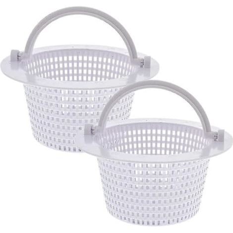 Cestello di ricambio per skimmer per piscina (confezione da 2) - SkimmerBY bianco per piscine fuori terra da installare a parete