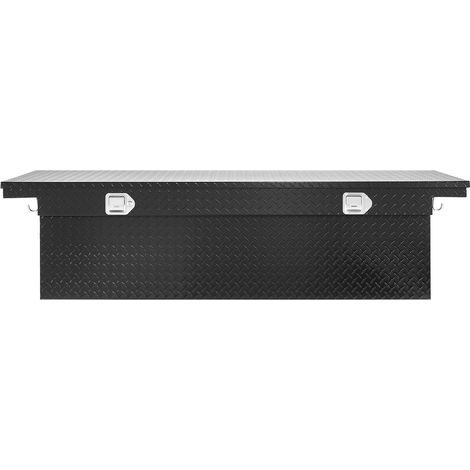 Mophorn Crossover Lkw Werkzeugkasten für Ladefläche (1774 x 507 x 379 mm), abschließbare und wasserdichte Aluminium-Werkzeugkiste mit Diamantstruktur, schwarze Truckbox für Wohnmobilanhänger