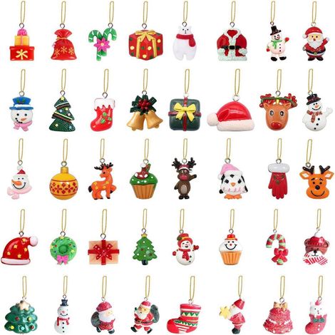 40er Set Weihnachtsanhänger Christbaumschmuck Adventskalender Bastelset Harz