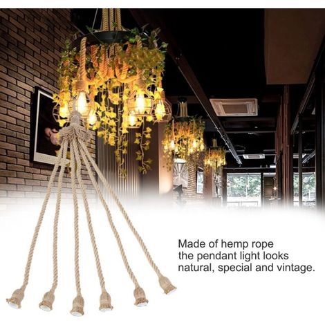 Douille E27 avec câble corde chanvre 1m – Tension universelle 85‑265V – Installation facile pour lampe suspendue ou guirlande chaleureuse