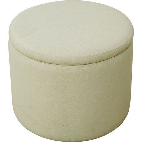 SVITA AMBER Aufbewahrungsbox mit Deckel Hocker mit Stauraum Sitzhocker Beige